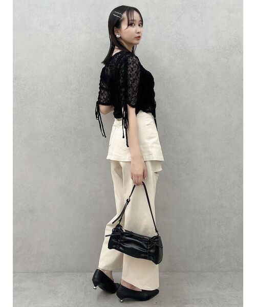 dazzlin（ダズリン）の「レイヤードワイドデニムパンツ（デニムパンツ・レディース・ベージュ/ブルー/ライトグレー・SMALL/MEDIUM）」の18枚目の写真