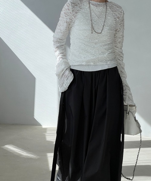 chuclla(チュクラ)の「2wayジャガードレーシートップス chw25s029(Tシャツ/カットソー・レディース・ホワイト・FREE)」の16枚目の写真