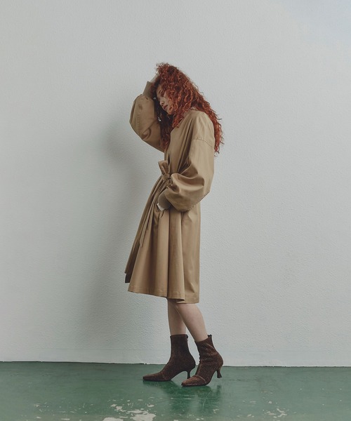 ROSE BUD(ローズバッド)の「(mici)ノーカラーコート(ノーカラージャケット・レディース・ベージュ/ブラック・ONE SIZE)」の20枚目の写真