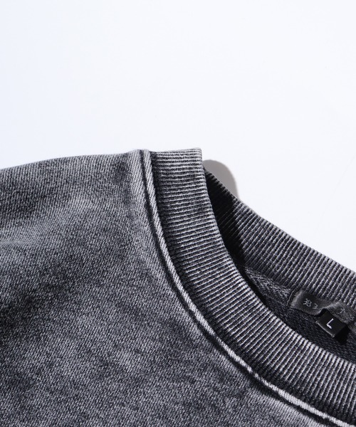 bike star（バイクスター）の「Grunge embroidered sweatshirt / グランジ加工刺繍トレーナー unisex（スウェット・メンズ・チャコール/ピンク/ブラウン/オフホワイト・L/M）」の7枚目の写真