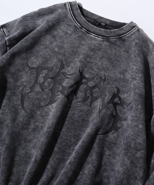 bike star（バイクスター）の「Grunge embroidered sweatshirt / グランジ加工刺繍トレーナー unisex（スウェット・メンズ・チャコール/ピンク/ブラウン/オフホワイト・L/M）」の6枚目の写真