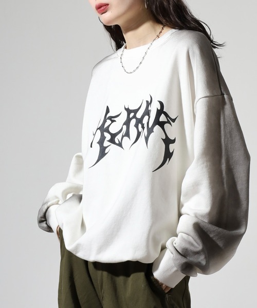 bike star（バイクスター）の「Grunge embroidered sweatshirt / グランジ加工刺繍トレーナー unisex（スウェット・メンズ・チャコール/ピンク/ブラウン/オフホワイト・L/M）」の16枚目の写真