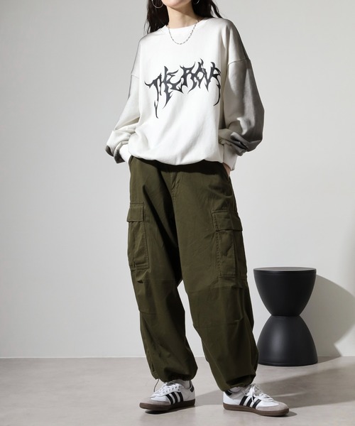 bike star（バイクスター）の「Grunge embroidered sweatshirt / グランジ加工刺繍トレーナー unisex（スウェット・メンズ・チャコール/ピンク/ブラウン/オフホワイト・L/M）」の17枚目の写真