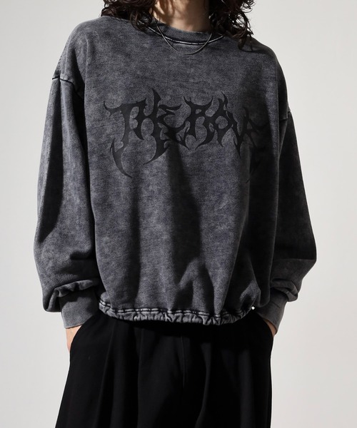 bike star（バイクスター）の「Grunge embroidered sweatshirt / グランジ加工刺繍トレーナー unisex（スウェット・メンズ・チャコール/ピンク/ブラウン/オフホワイト・L/M）」の18枚目の写真