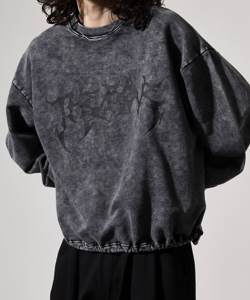 bike star（バイクスター）の「Grunge embroidered sweatshirt / グランジ加工刺繍トレーナー unisex（スウェット・メンズ・チャコール/ピンク/ブラウン/オフホワイト・L/M）」の19枚目の写真