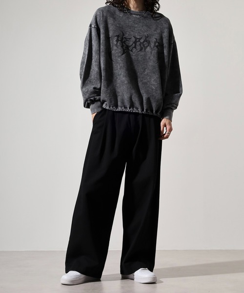 bike star（バイクスター）の「Grunge embroidered sweatshirt / グランジ加工刺繍トレーナー unisex（スウェット・メンズ・チャコール/ピンク/ブラウン/オフホワイト・L/M）」の21枚目の写真