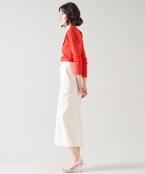 Tiara(ティアラ)の「ビッグカラーコンパクトニット(ニット/セーター・レディース・レッド/ネイビー/ホワイト・FREE)」の13枚目の写真