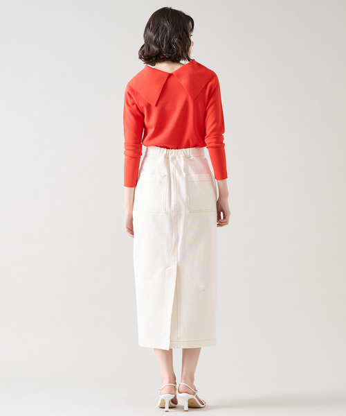 Tiara(ティアラ)の「ビッグカラーコンパクトニット(ニット/セーター・レディース・レッド/ネイビー/ホワイト・FREE)」の14枚目の写真