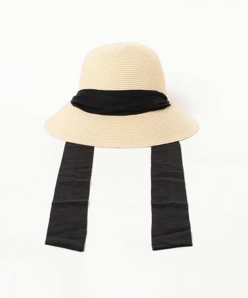 Ray BEAMS（レイビームス）の「リボン ブレード ハット（ハット・レディース・ナチュラル/ブラック・ONE SIZE）」の7枚目の写真