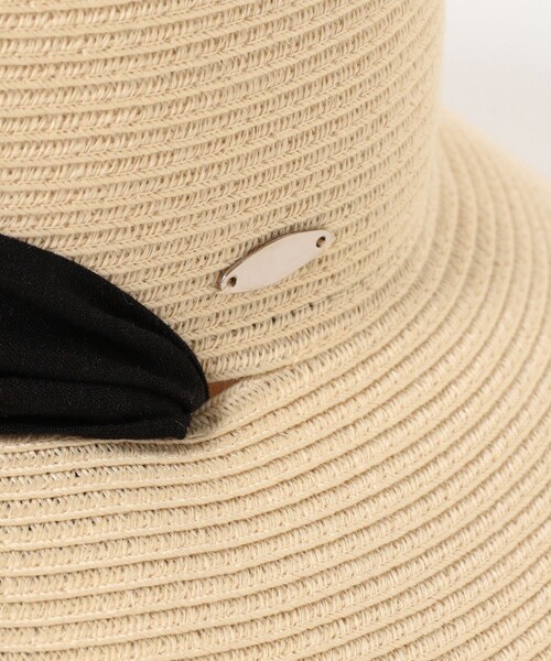 Ray BEAMS（レイビームス）の「リボン ブレード ハット（ハット・レディース・ナチュラル/ブラック・ONE SIZE）」の8枚目の写真