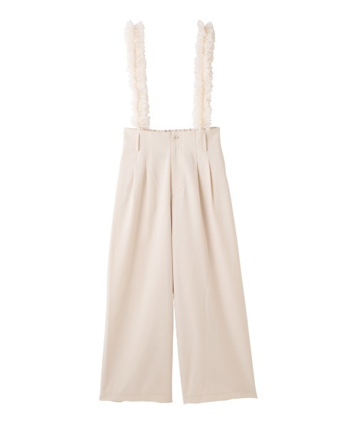 PEACH JOHN（ピーチジョン）の「フリルサスペンダー付きタックパンツ（その他パンツ・レディース・ブラウン/アイボリー・SMALL/MEDIUM）」の13枚目の写真
