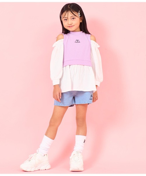 ANAP kids（アナップキッズ）の「肩アキコンビブラウス（シャツ/ブラウス・キッズ・ホワイト/ブラック・110cm/120cm/130cm）」の8枚目の写真