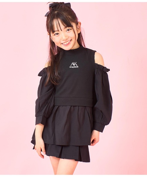 ANAP kids（アナップキッズ）の「肩アキコンビブラウス（シャツ/ブラウス・キッズ・ホワイト/ブラック・110cm/120cm/130cm）」の9枚目の写真