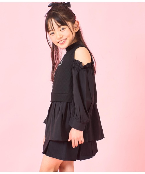 ANAP kids（アナップキッズ）の「肩アキコンビブラウス（シャツ/ブラウス・キッズ・ホワイト/ブラック・110cm/120cm/130cm）」の11枚目の写真