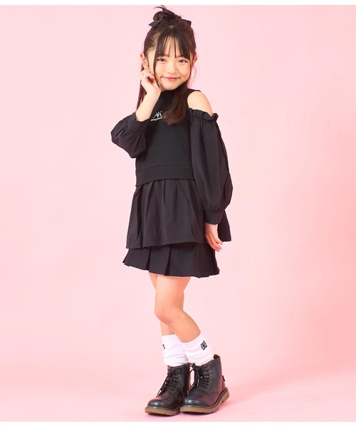 ANAP kids（アナップキッズ）の「肩アキコンビブラウス（シャツ/ブラウス・キッズ・ホワイト/ブラック・110cm/120cm/130cm）」の13枚目の写真