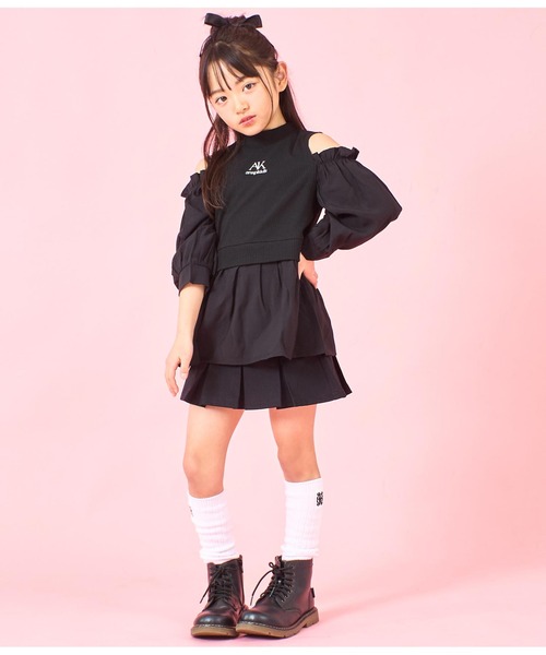 ANAP kids（アナップキッズ）の「肩アキコンビブラウス（シャツ/ブラウス・キッズ・ホワイト/ブラック・110cm/120cm/130cm）」の14枚目の写真