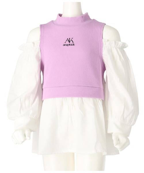 ANAP kids（アナップキッズ）の「肩アキコンビブラウス（シャツ/ブラウス・キッズ・ホワイト/ブラック・110cm/120cm/130cm）」の18枚目の写真