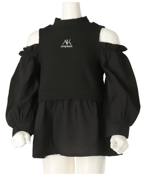 ANAP kids（アナップキッズ）の「肩アキコンビブラウス（シャツ/ブラウス・キッズ・ホワイト/ブラック・110cm/120cm/130cm）」の19枚目の写真