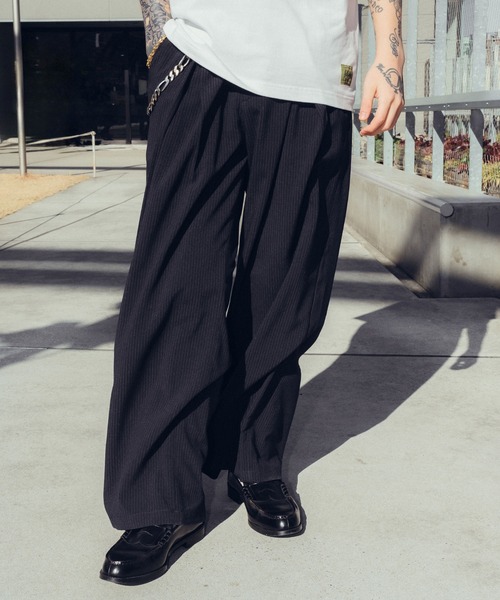 Resurrection 総柄スラックス　ブラック Cross tuck slacks（スラックス）｜Subciety（サブサエティ）の