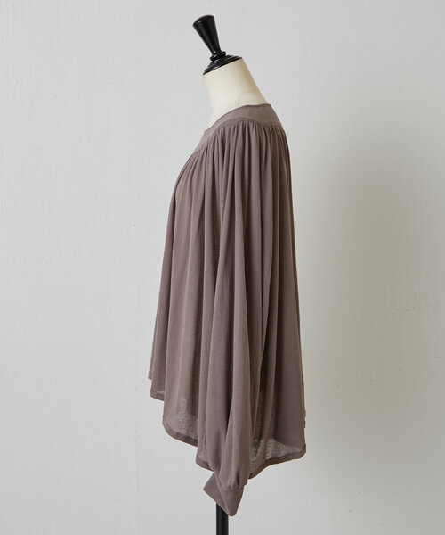 BEARDSLEY（ビアズリー）の「シアーギャザーカットソー（Tシャツ/カットソー・レディース・モカ/ブラック・FREE）」の17枚目の写真