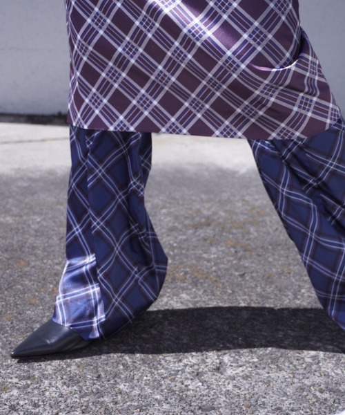 G.V.G.V.(ジーヴィージーヴィー)の「PLAID SATIN PICOT PANTS(その他パンツ・レディース・バーガンディー/ネイビー・36)」の19枚目の写真