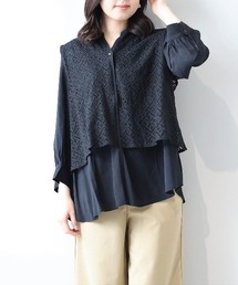 ブラウス シャツ レースレイヤードブラウス レディース Lace Ladies ブラウス シャツ レース レイヤードタック