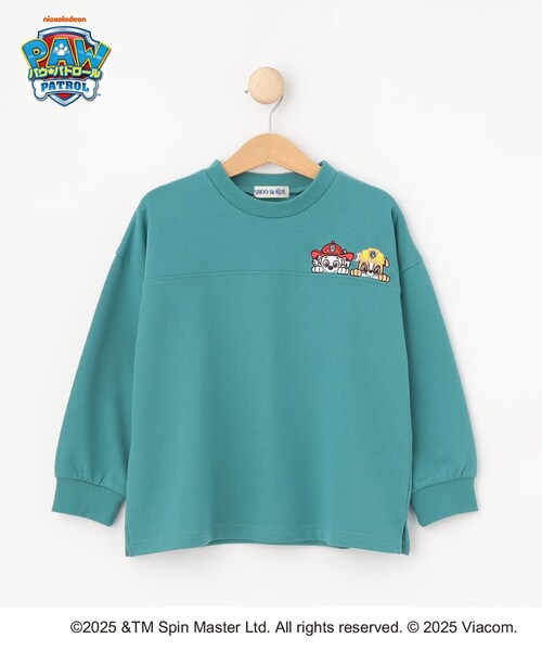 SHOO・LA・RUE(シューラルー)の「【パウ・パトロール】ミニ裏刺繍プルオーバー(Tシャツ/カットソー・キッズ・グリーン/アイボリー・11/10/12)」の1枚目の写真