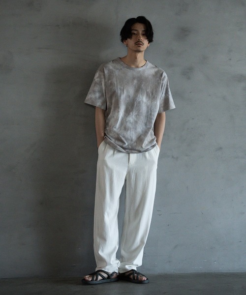 RATTLE TRAP（ラトルトラップ）の「リネン混ワンタックワイドテーパードパンツ（スラックス・メンズ・オフホワイト/ブラック/カーキ・L/M/S）」の15枚目の写真