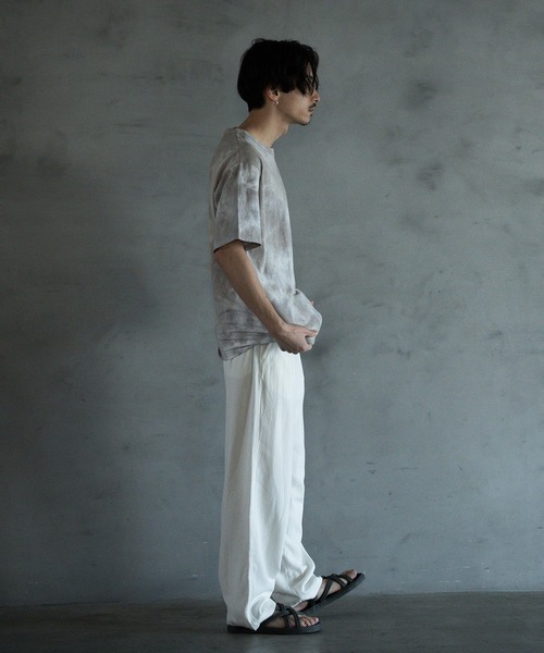 RATTLE TRAP（ラトルトラップ）の「リネン混ワンタックワイドテーパードパンツ（スラックス・メンズ・オフホワイト/ブラック/カーキ・L/M/S）」の17枚目の写真