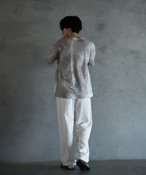 RATTLE TRAP（ラトルトラップ）の「リネン混ワンタックワイドテーパードパンツ（スラックス・メンズ・オフホワイト/ブラック/カーキ・L/M/S）」の18枚目の写真