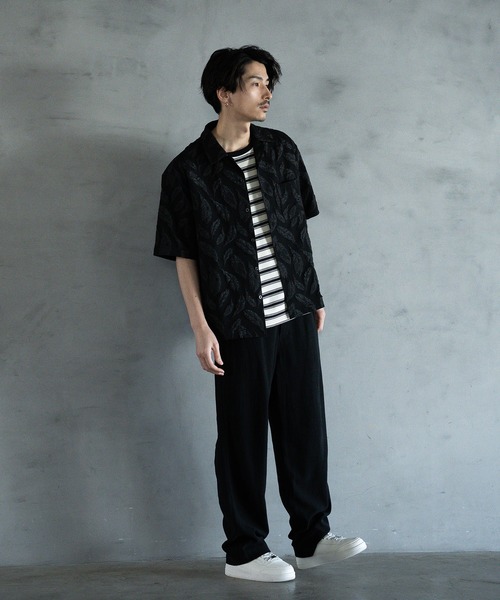 RATTLE TRAP（ラトルトラップ）の「リネン混ワンタックワイドテーパードパンツ（スラックス・メンズ・オフホワイト/ブラック/カーキ・L/M/S）」の22枚目の写真