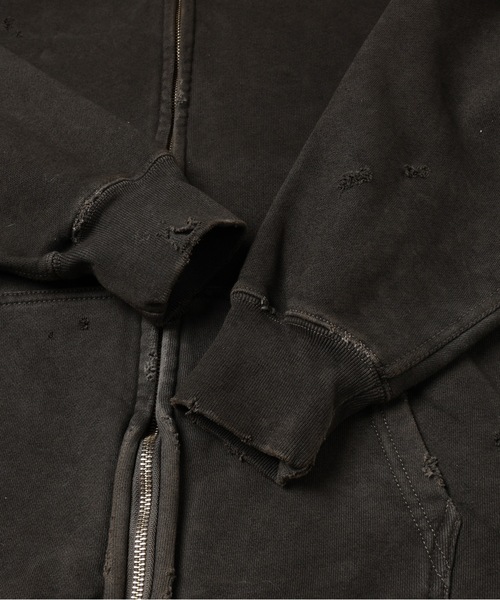 JIEDA(ジエダ)の「DAMAGE PATCH ZIP HOODIE(パーカー・メンズ・ブラック/ブラウン・1/2)」の14枚目の写真