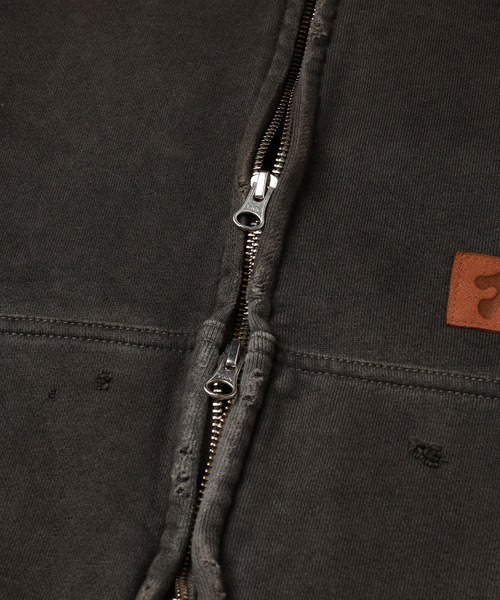 JIEDA(ジエダ)の「DAMAGE PATCH ZIP HOODIE(パーカー・メンズ・ブラック/ブラウン・1/2)」の15枚目の写真