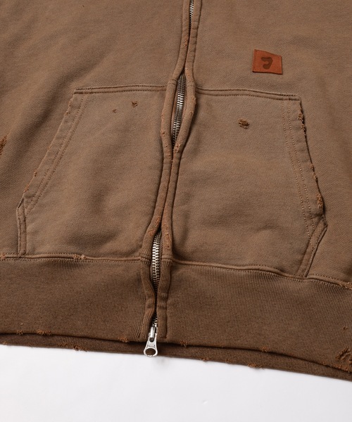 JIEDA(ジエダ)の「DAMAGE PATCH ZIP HOODIE(パーカー・メンズ・ブラック/ブラウン・1/2)」の18枚目の写真
