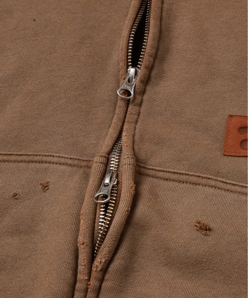 JIEDA(ジエダ)の「DAMAGE PATCH ZIP HOODIE(パーカー・メンズ・ブラック/ブラウン・1/2)」の21枚目の写真