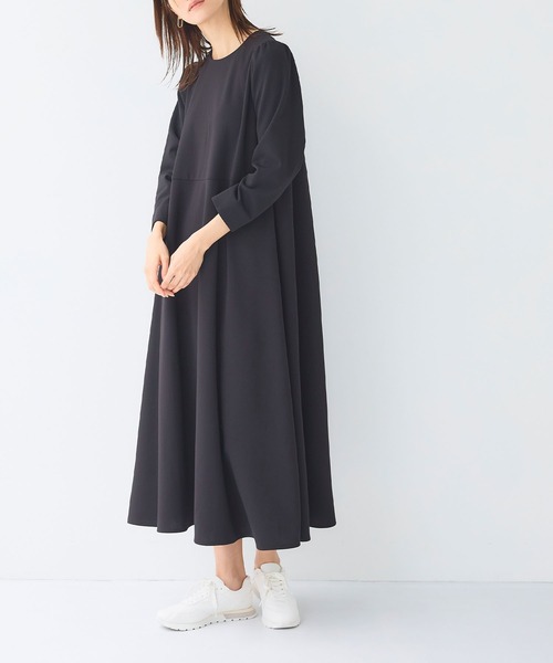CROSS FUNCTION(クロスファンクション)の「《シワになりにくい》サマ美え ジョーゼットワンピース【CF/クロスファンクション】(ワンピース・レディース・ライトベージュ/ネイビー/ブラック・L/M)」の1枚目の写真