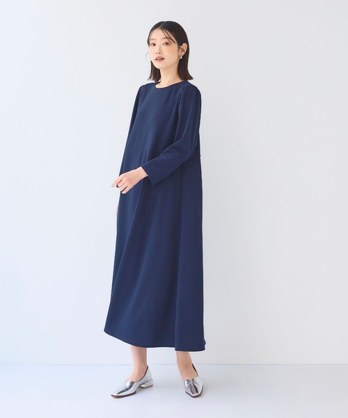 CROSS FUNCTION(クロスファンクション)の「《シワになりにくい》サマ美え ジョーゼットワンピース【CF/クロスファンクション】(ワンピース・レディース・ライトベージュ/ネイビー/ブラック・L/M)」の6枚目の写真