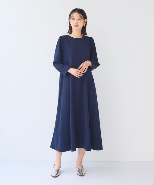 CROSS FUNCTION(クロスファンクション)の「《シワになりにくい》サマ美え ジョーゼットワンピース【CF/クロスファンクション】(ワンピース・レディース・ライトベージュ/ネイビー/ブラック・L/M)」の7枚目の写真