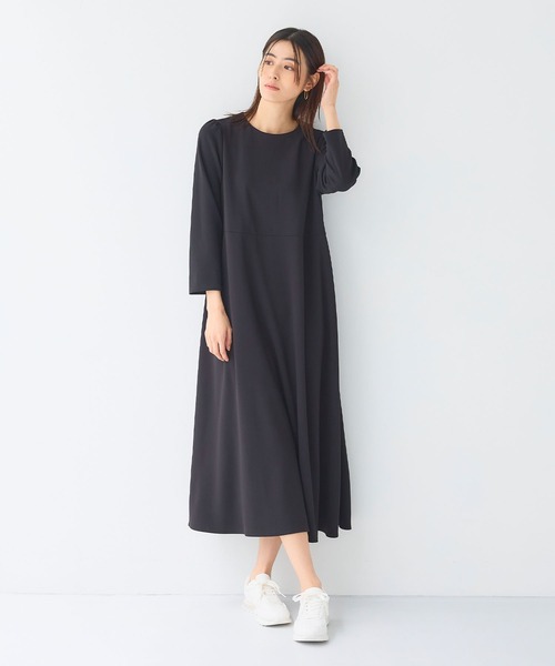 CROSS FUNCTION(クロスファンクション)の「《シワになりにくい》サマ美え ジョーゼットワンピース【CF/クロスファンクション】(ワンピース・レディース・ライトベージュ/ネイビー/ブラック・L/M)」の12枚目の写真