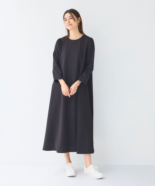 CROSS FUNCTION(クロスファンクション)の「《シワになりにくい》サマ美え ジョーゼットワンピース【CF/クロスファンクション】(ワンピース・レディース・ライトベージュ/ネイビー/ブラック・L/M)」の16枚目の写真