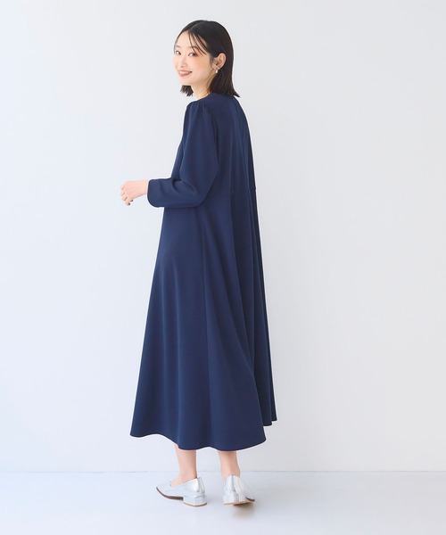 CROSS FUNCTION(クロスファンクション)の「《シワになりにくい》サマ美え ジョーゼットワンピース【CF/クロスファンクション】(ワンピース・レディース・ライトベージュ/ネイビー/ブラック・L/M)」の8枚目の写真