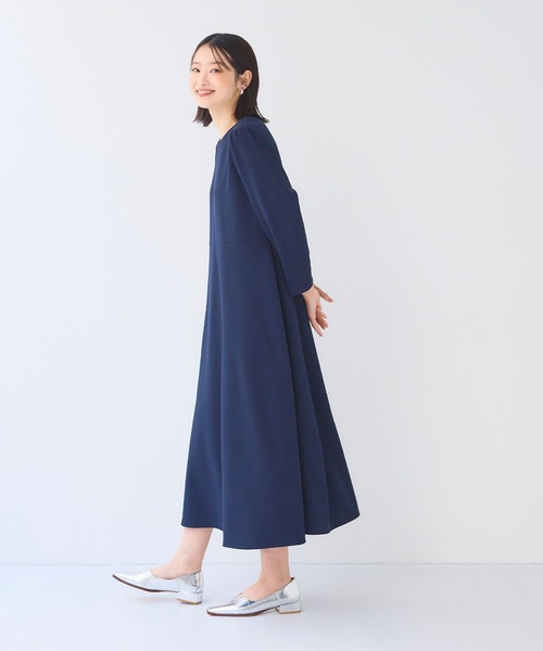 CROSS FUNCTION(クロスファンクション)の「《シワになりにくい》サマ美え ジョーゼットワンピース【CF/クロスファンクション】(ワンピース・レディース・ライトベージュ/ネイビー/ブラック・L/M)」の9枚目の写真