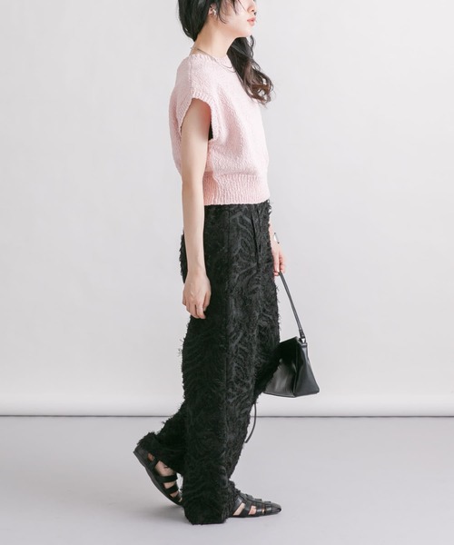 KBF（ケイビーエフ）の「フリンジイージーパンツ（その他パンツ・レディース・ブラック/アイボリー・ONE）」の20枚目の写真