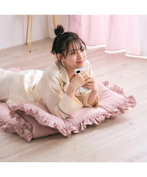 オンラインショップ限定】フリル ごろ寝マット 700×1800 ピンク（ラグ