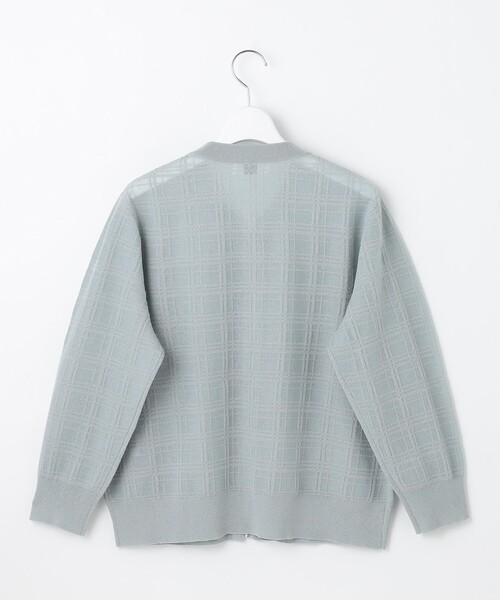 J.PRESS(ジェイプレス)の「【洗える】SHEER JACQUARD ニット ブルゾン(カーディガン/ボレロ・レディース・ホワイト系/ブラック系/スカイブルー系・T15/T13)」の12枚目の写真