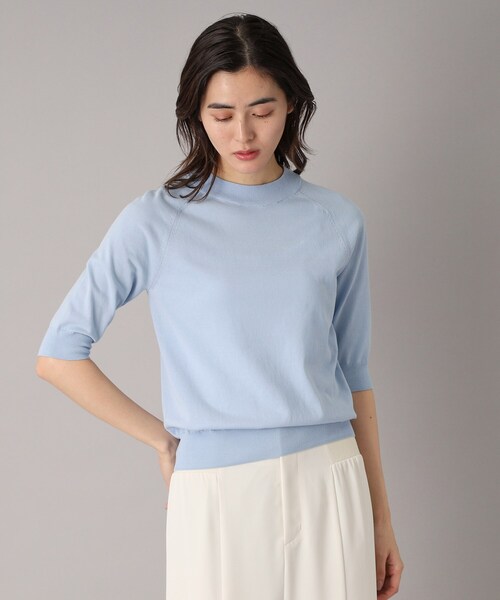 くうさま専用♡ドレステリア　コットンシルク混ボーダー セール】【定番/洗える】コットンシルク混ハーフスリーブ
