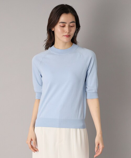 DRESSTERIOR(ドレステリア)の「【定番/洗える】コットンシルク混ハーフスリーブ(ニット/セーター・レディース・ライトグレー/ライトイエロー系/ブラック/サックスブルー・34/36/38)」の10枚目の写真