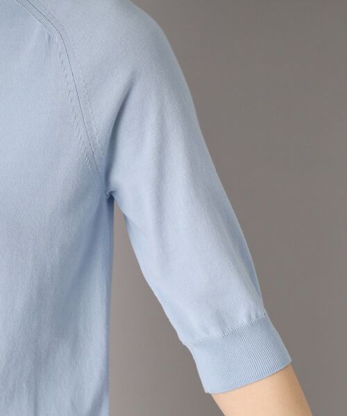 DRESSTERIOR(ドレステリア)の「【定番/洗える】コットンシルク混ハーフスリーブ(ニット/セーター・レディース・ライトグレー/ライトイエロー系/ブラック/サックスブルー・34/36/38)」の14枚目の写真