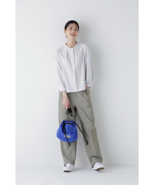 human woman(ヒューマンウーマン)の「◆鹿の子ジャージーストライプバンドカラープルオーバー(Tシャツ/カットソー・レディース・チャコールグレー/ブルー系その他3・MEDIUM)」の6枚目の写真