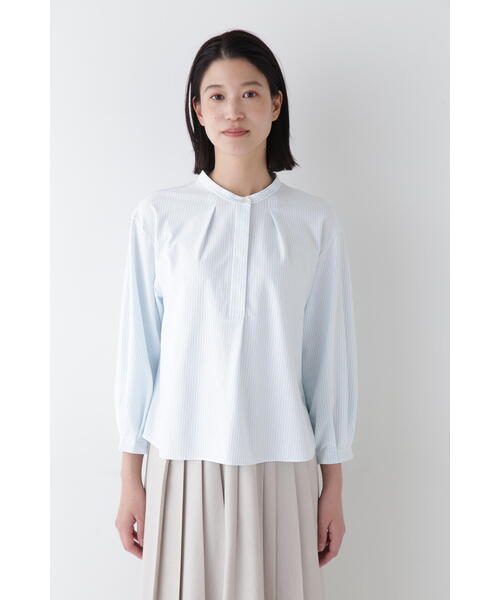 human woman(ヒューマンウーマン)の「◆鹿の子ジャージーストライプバンドカラープルオーバー(Tシャツ/カットソー・レディース・チャコールグレー/ブルー系その他3・MEDIUM)」の17枚目の写真